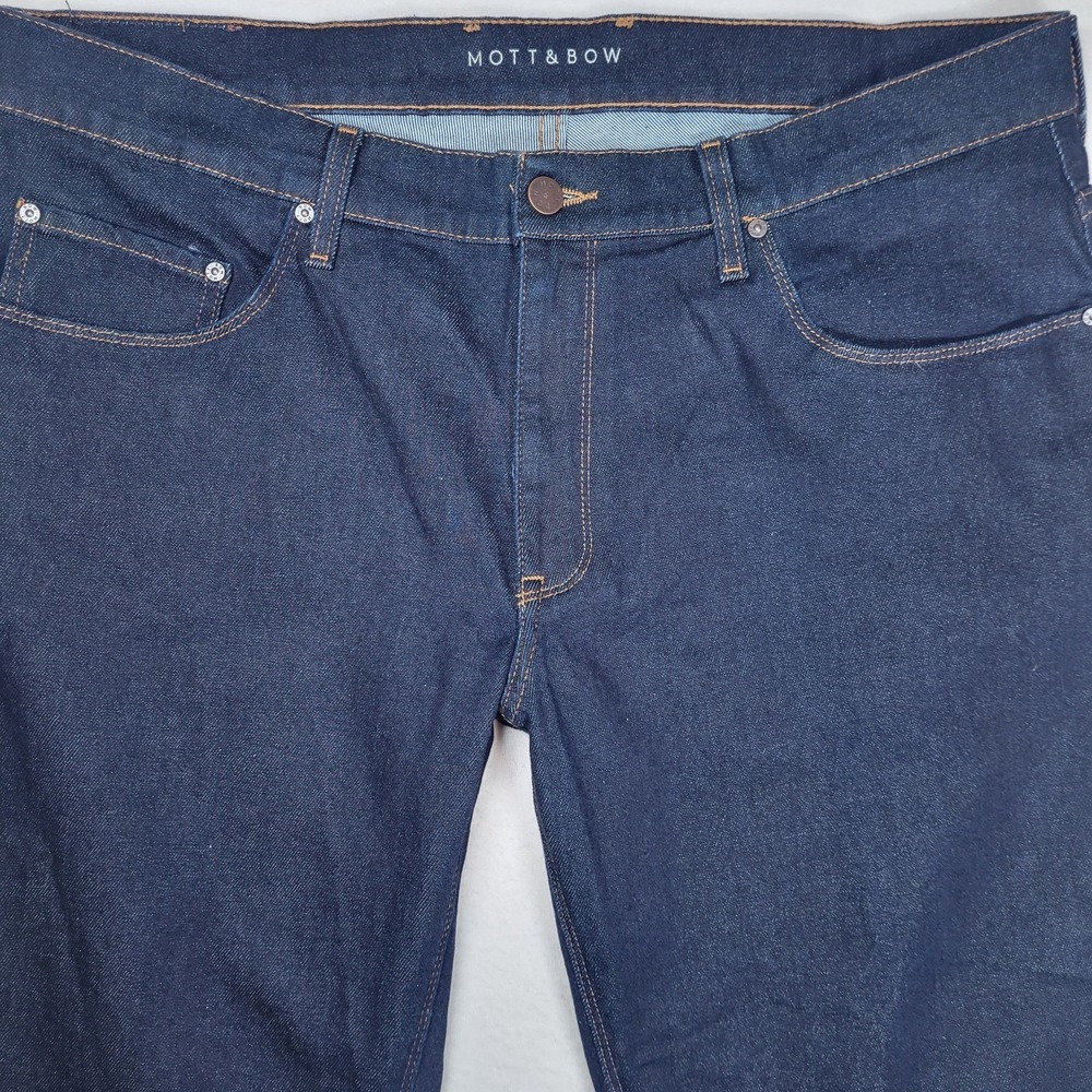 Mott & Bow Jeans Mens 38x30 Blue Oliver Straight Stretch Denim Dark‎ Wash